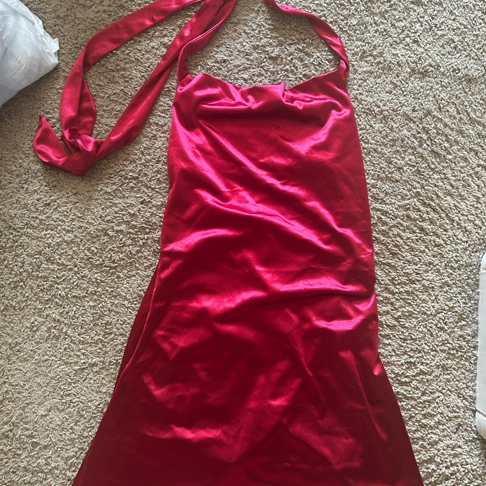 Zaful Vibrant Red Satin Dress